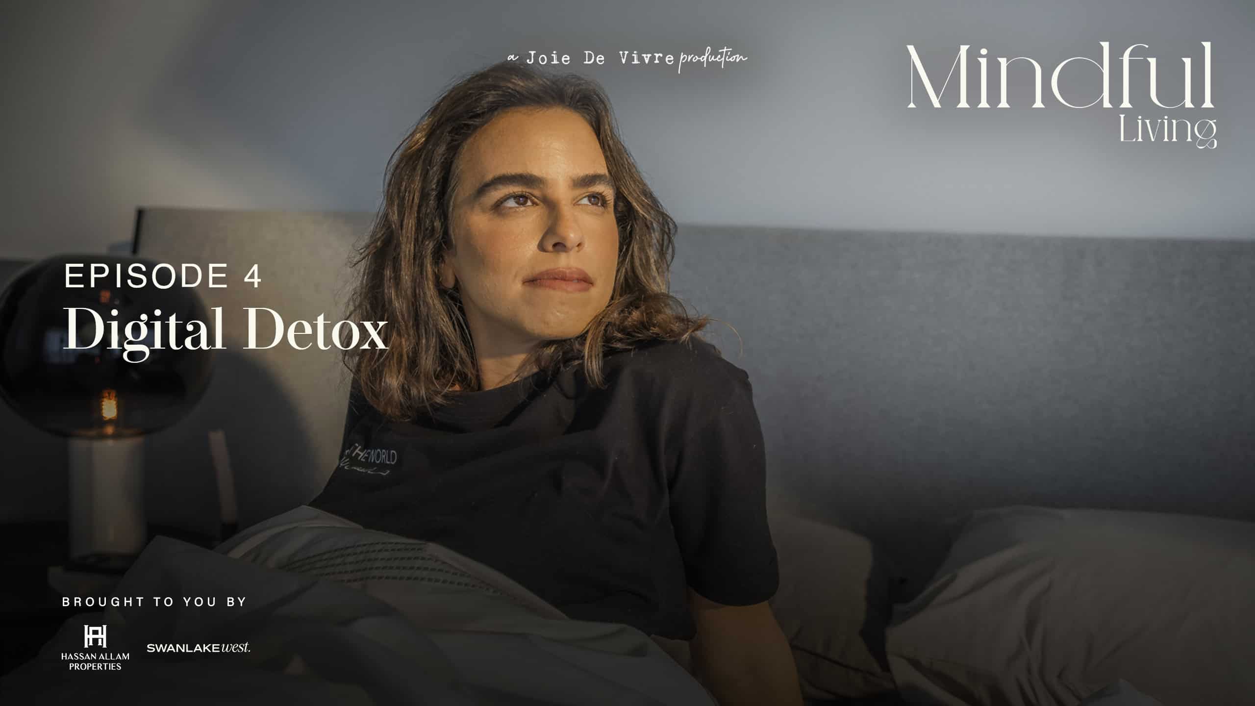 Woman relaxing on a sofa during a digital detox episode for mindful living, promoting mental wellness and digital balance.